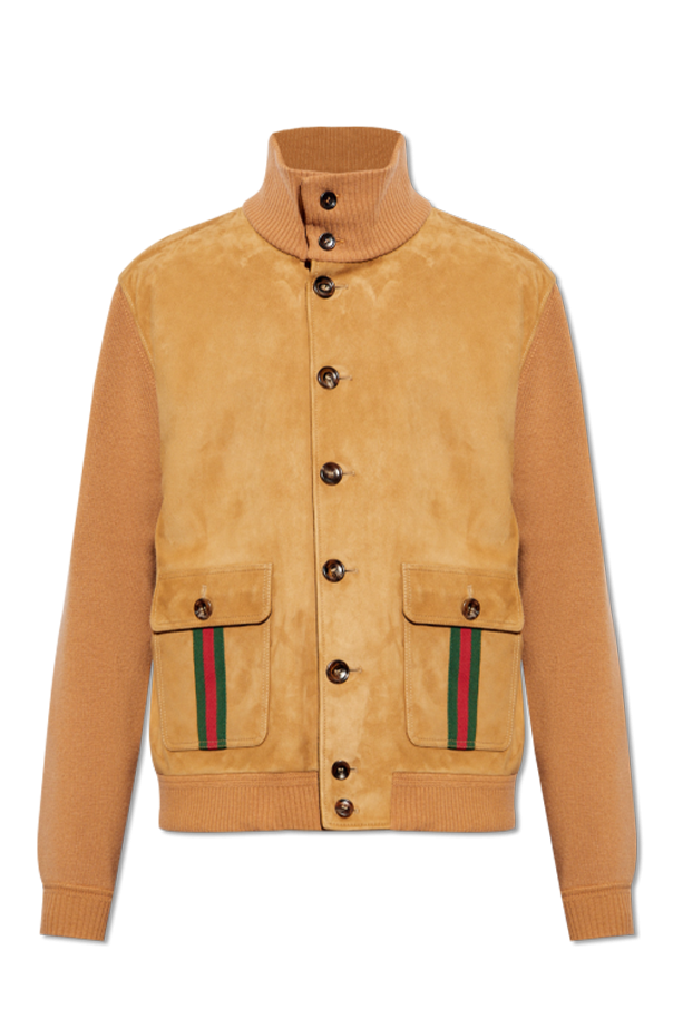 Gucci Suede Bomber Jacket Mens Clothing Vitkac 3640